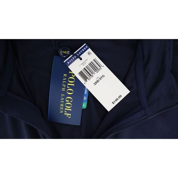Polo Ralph Lauren Men's Sz 3XB Navy Long Sleeve 1/4 Zip Pullover Golf Shirt $148 - Picture 7 of 9